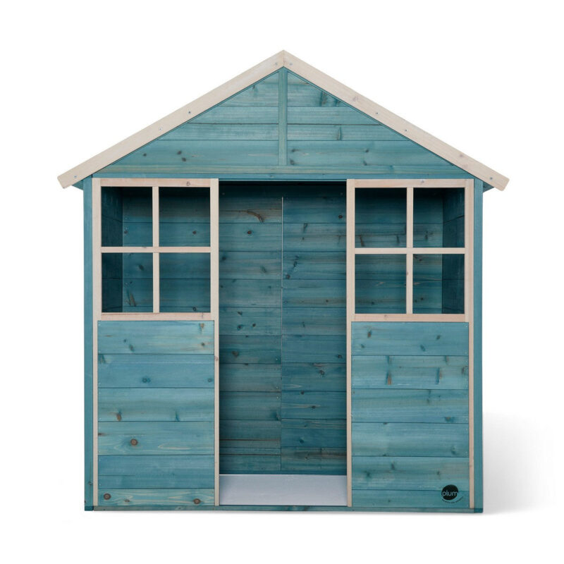 Plum Garden Hut Wooden Playhouse - Teal - Image 8